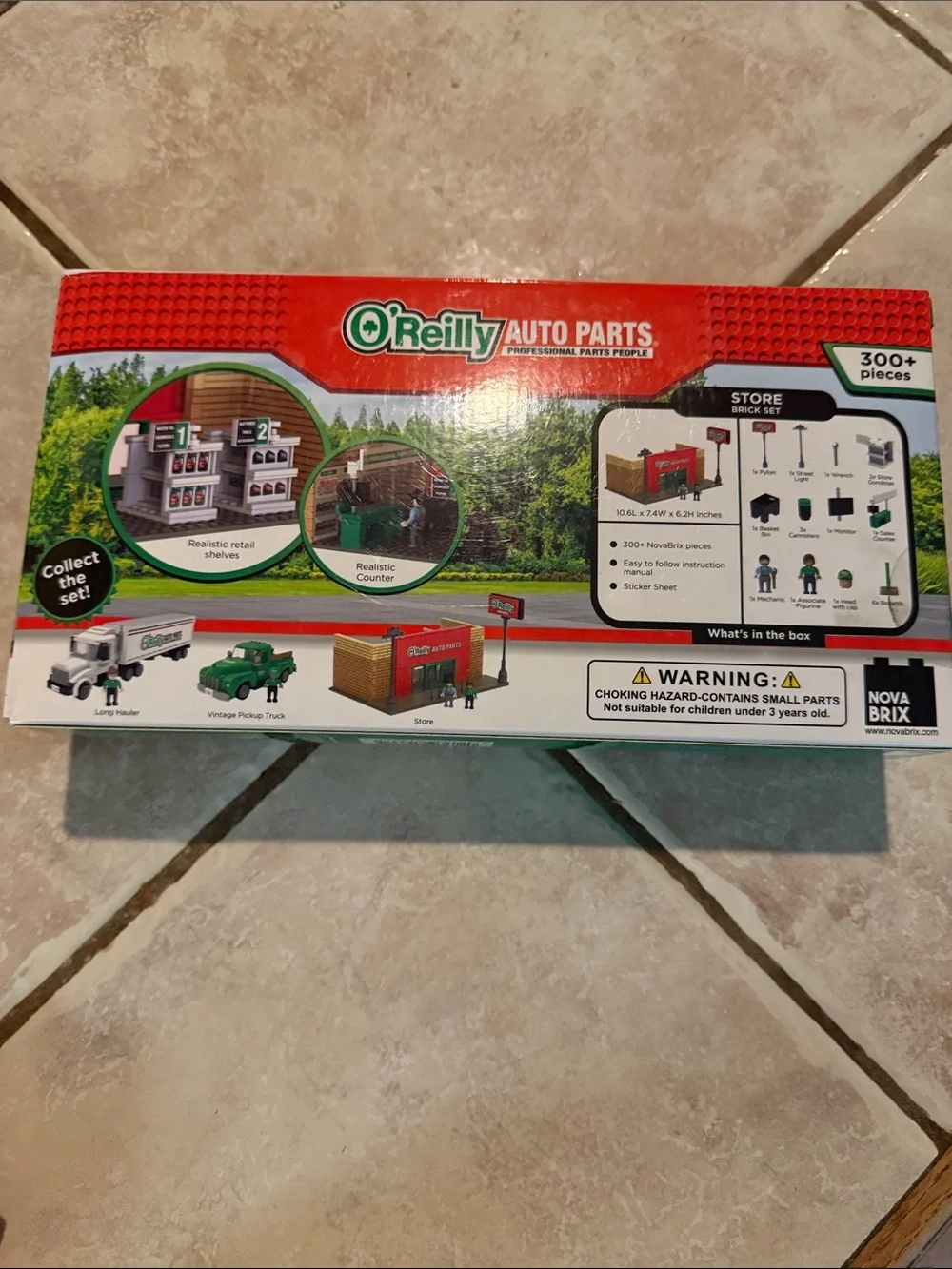 Lego O'Reilly Auto Parts Building Set Red Green Tan